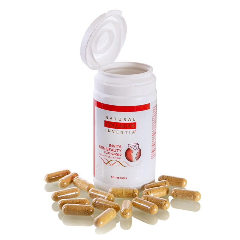 ŽIVÝ KOLAGEN na PLEŤ s koenzymem Q10 pro buněčnou obnovu a regeneraci Invita Skin Beauty plus CoQ10 60 kapslí